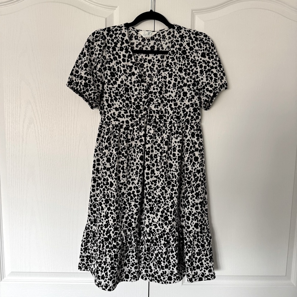 Black and White Midi Dress